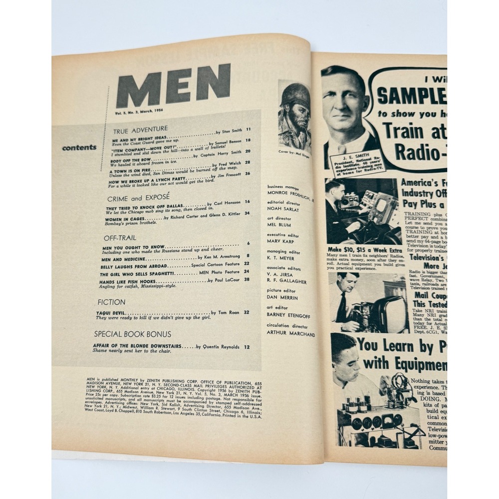 Vintage Men Magazine March 1956 Soldier Cover Mens Adventure Vol 5 No 3 - Picture 9 of 15